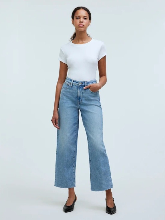 Madewell Denim - Madewell The Petite Curvy Perfect Vintage Wide-Leg Crop Jean - Altoona Wash- 28P